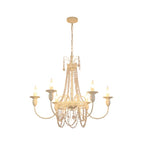 Lustre candélabre en métal blanc cristal et couronne