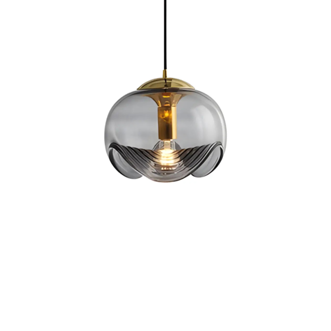 Suspension de cuisine moderne géométrique en verre transparent doré