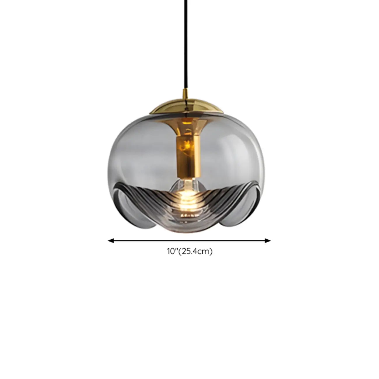 Suspension de cuisine moderne géométrique en verre transparent doré