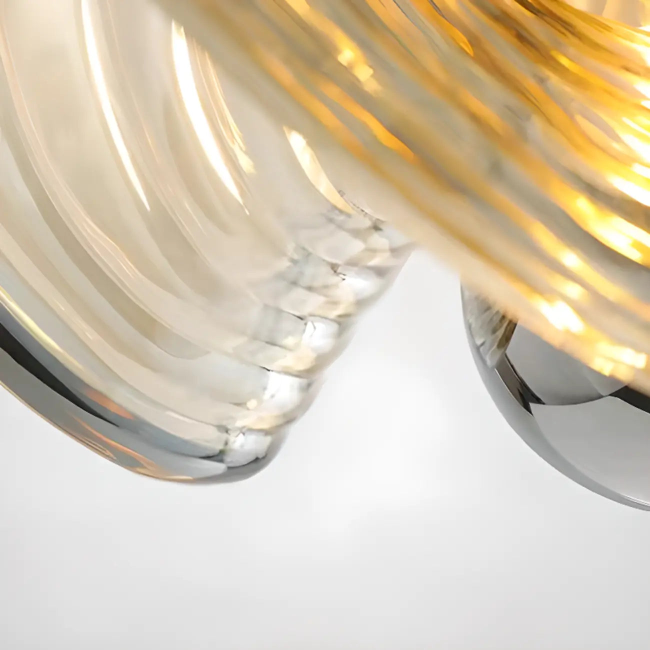 Suspension de cuisine moderne géométrique en verre transparent doré