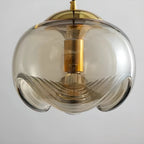 Suspension de cuisine moderne géométrique en verre transparent doré