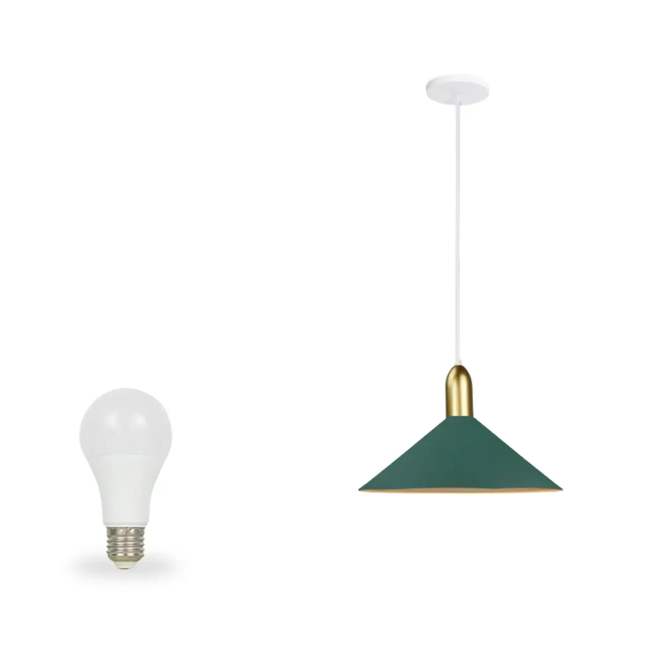 Suspension industrielle conique en métal réglable pour intérieur