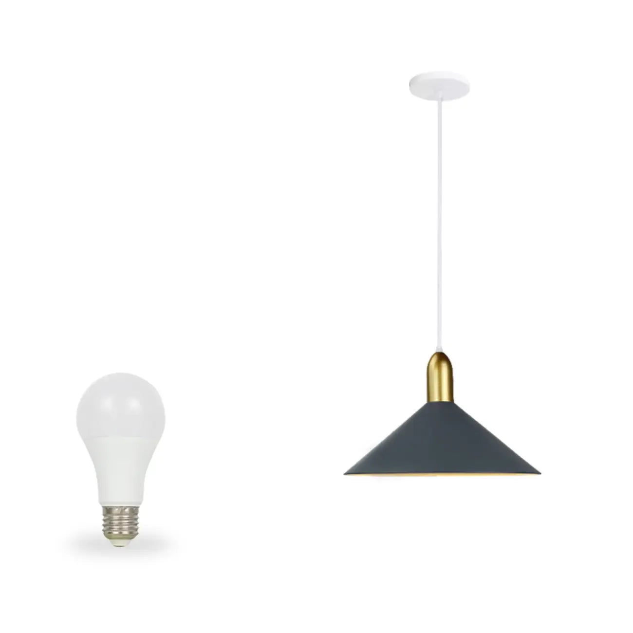 Suspension industrielle conique en métal réglable pour intérieur