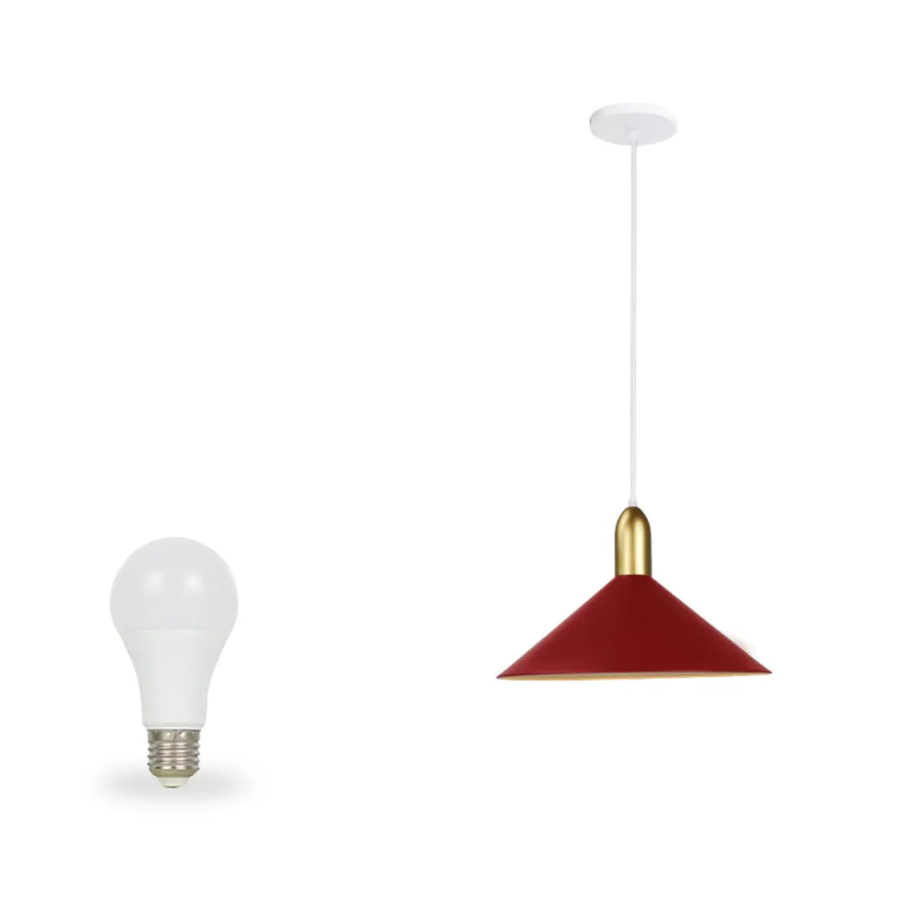 Suspension industrielle conique en métal réglable pour intérieur