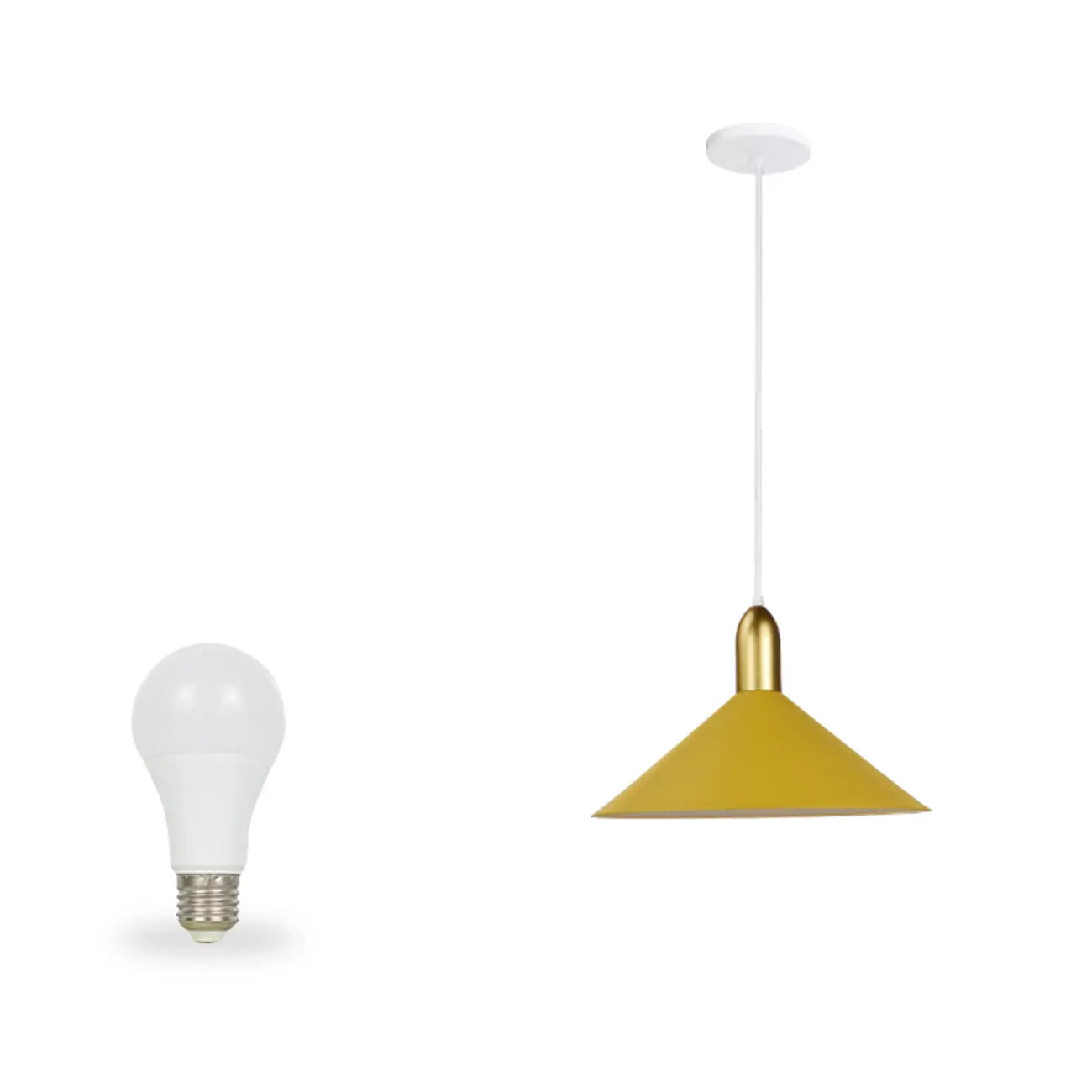 Suspension industrielle conique en métal réglable pour intérieur