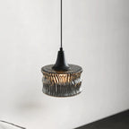 Suspension cylindrique en verre noir pour la décoration intérieure