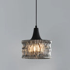 Suspension cylindrique en verre noir pour la décoration intérieure