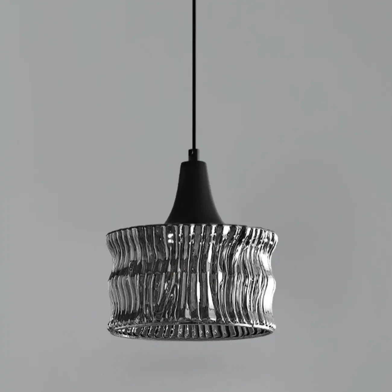Suspension cylindrique en verre noir pour la décoration intérieure