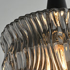 Suspension cylindrique en verre noir pour la décoration intérieure