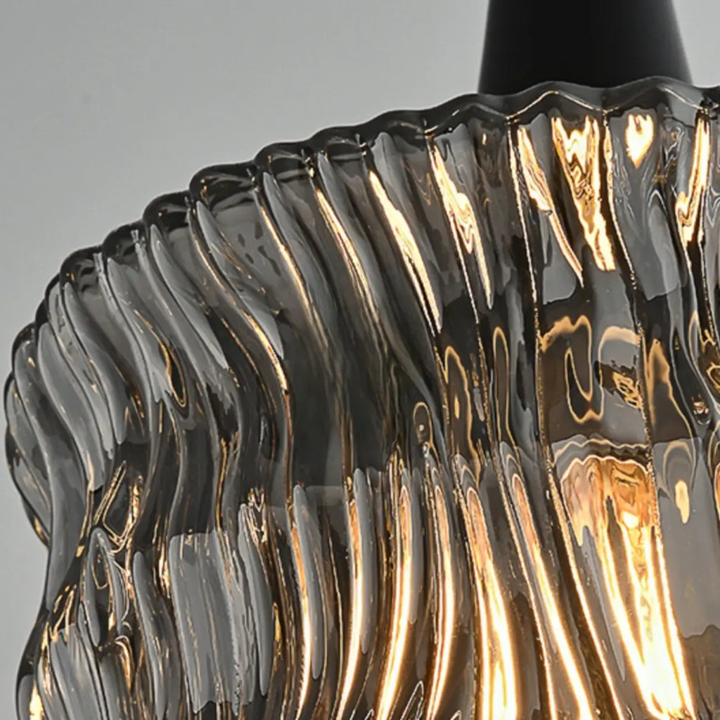 Suspension cylindrique en verre noir pour la décoration intérieure