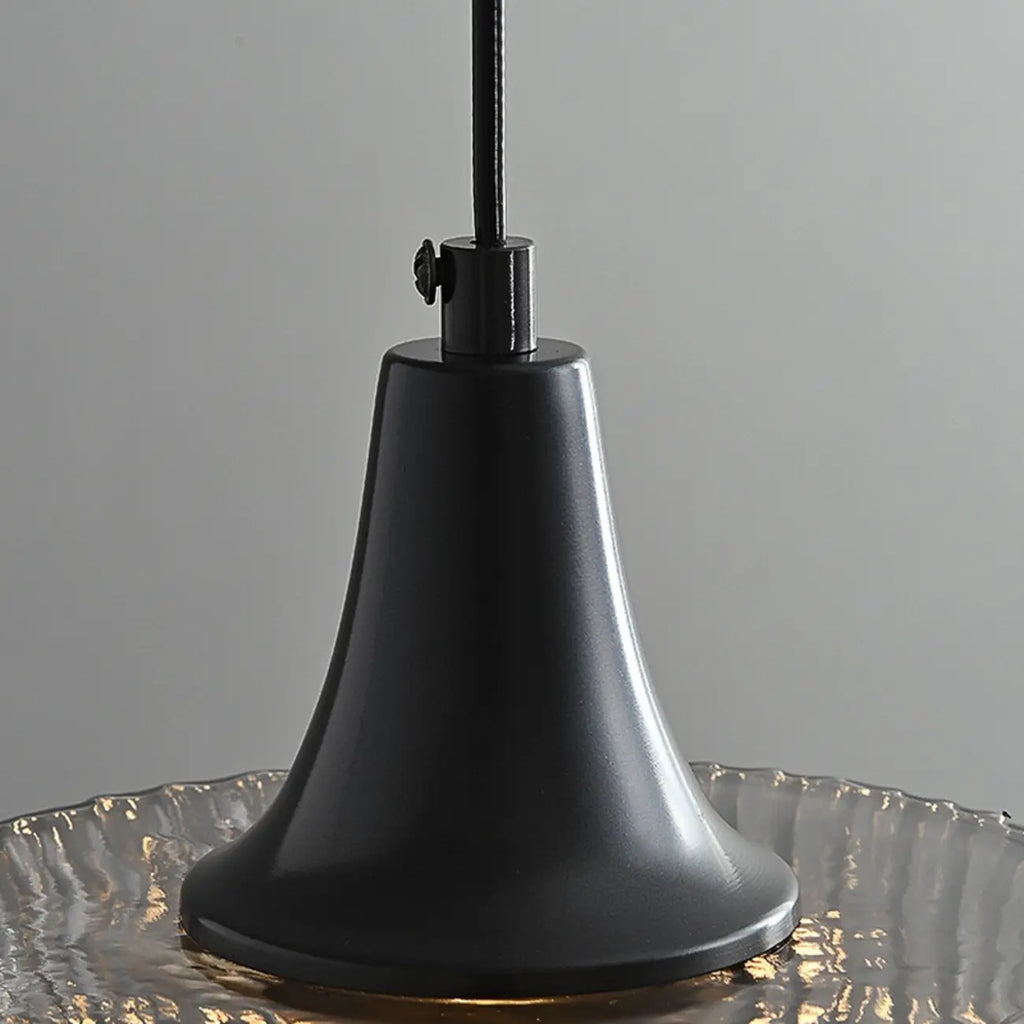 Suspension cylindrique en verre noir pour la décoration intérieure
