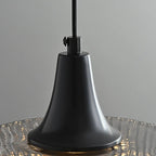 Suspension cylindrique en verre noir pour la décoration intérieure