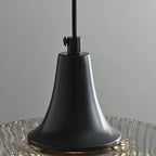 Suspension cylindrique en verre noir pour la décoration intérieure
