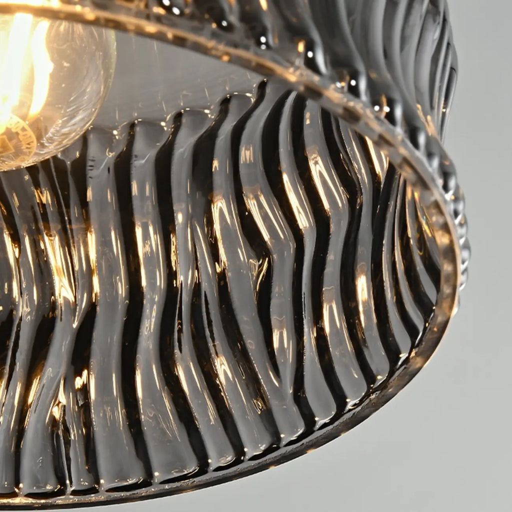 Suspension cylindrique en verre noir pour la décoration intérieure