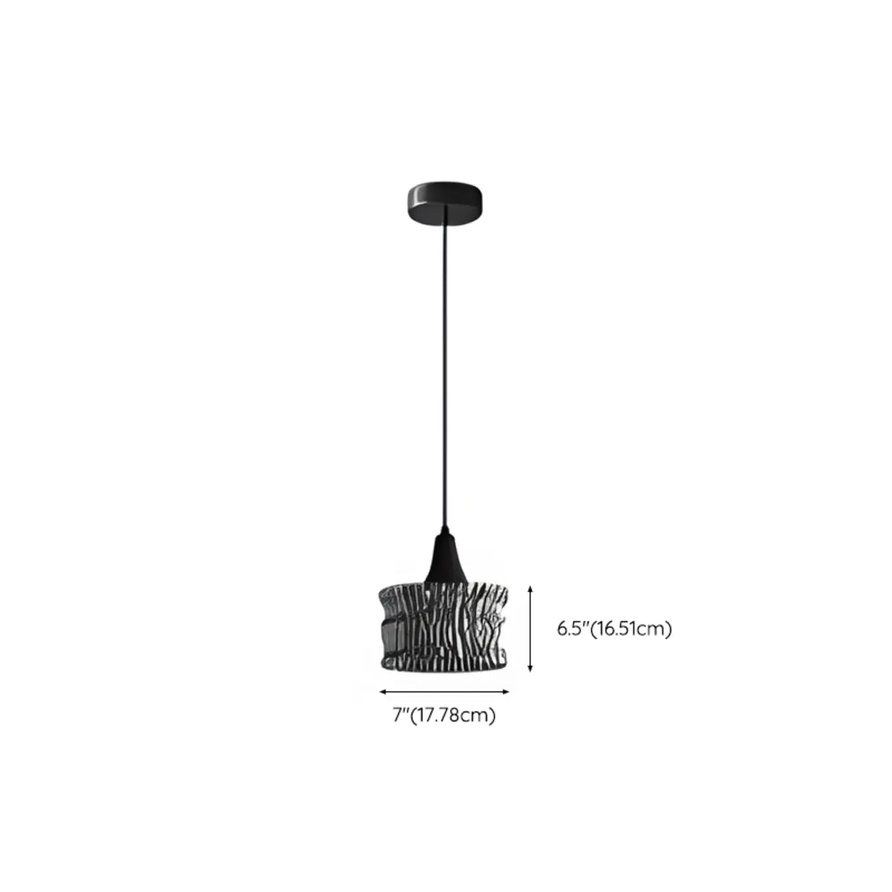 Suspension cylindrique en verre noir pour la décoration intérieure