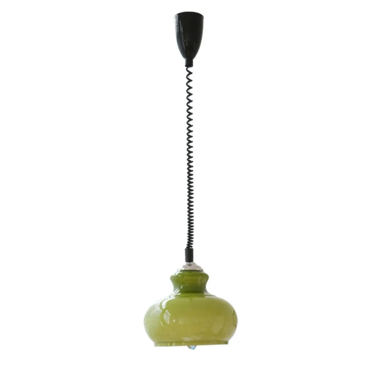 Suspension moderne réglable en verre vert dôme