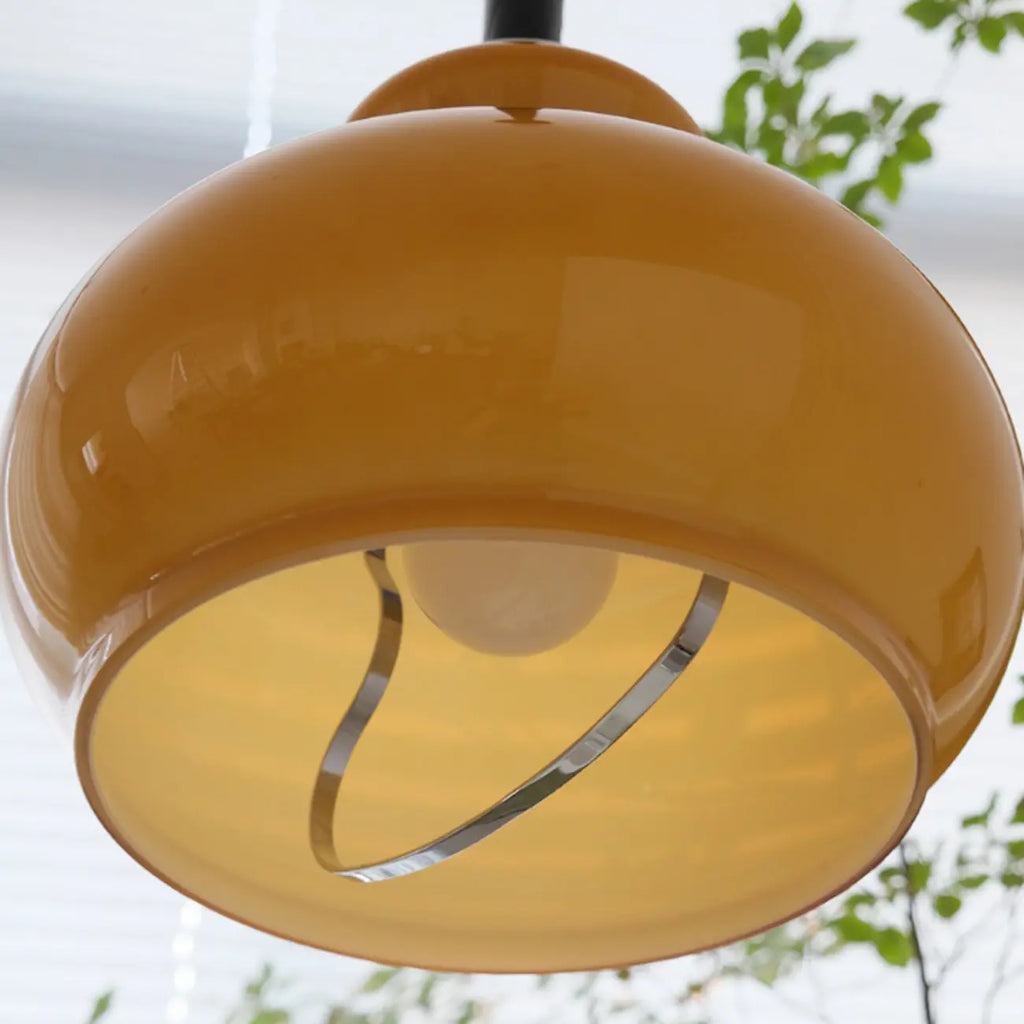 Suspension moderne réglable en verre vert dôme