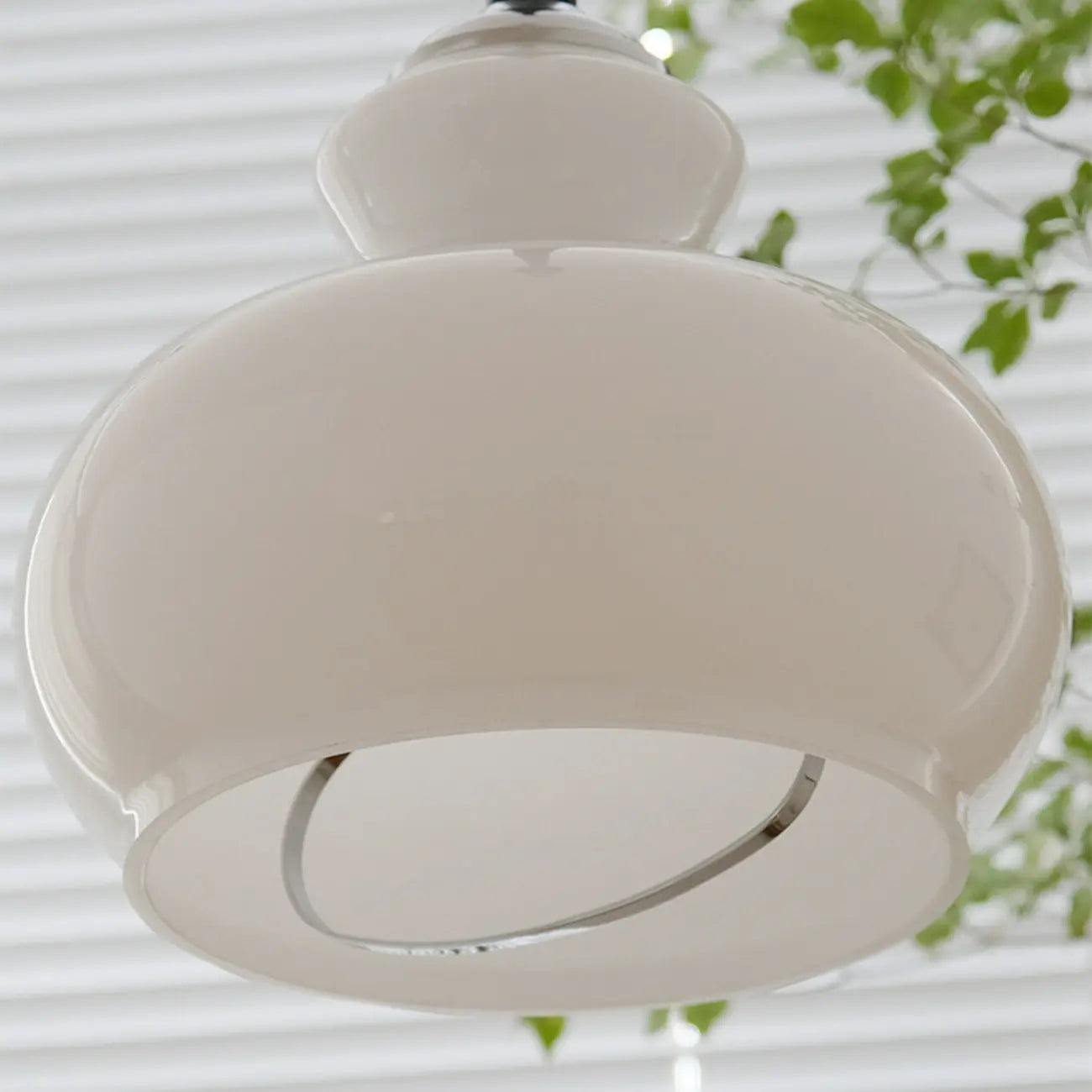 Suspension moderne réglable en verre vert dôme