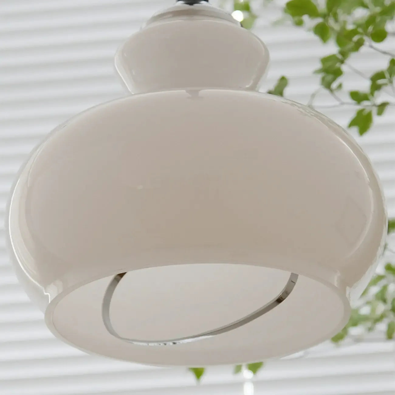 Suspension moderne réglable en verre vert dôme