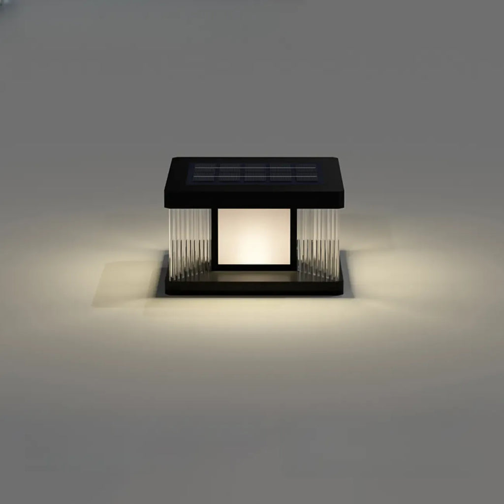 Lampadaires solaires d'extérieur rectangulaires noirs modernes