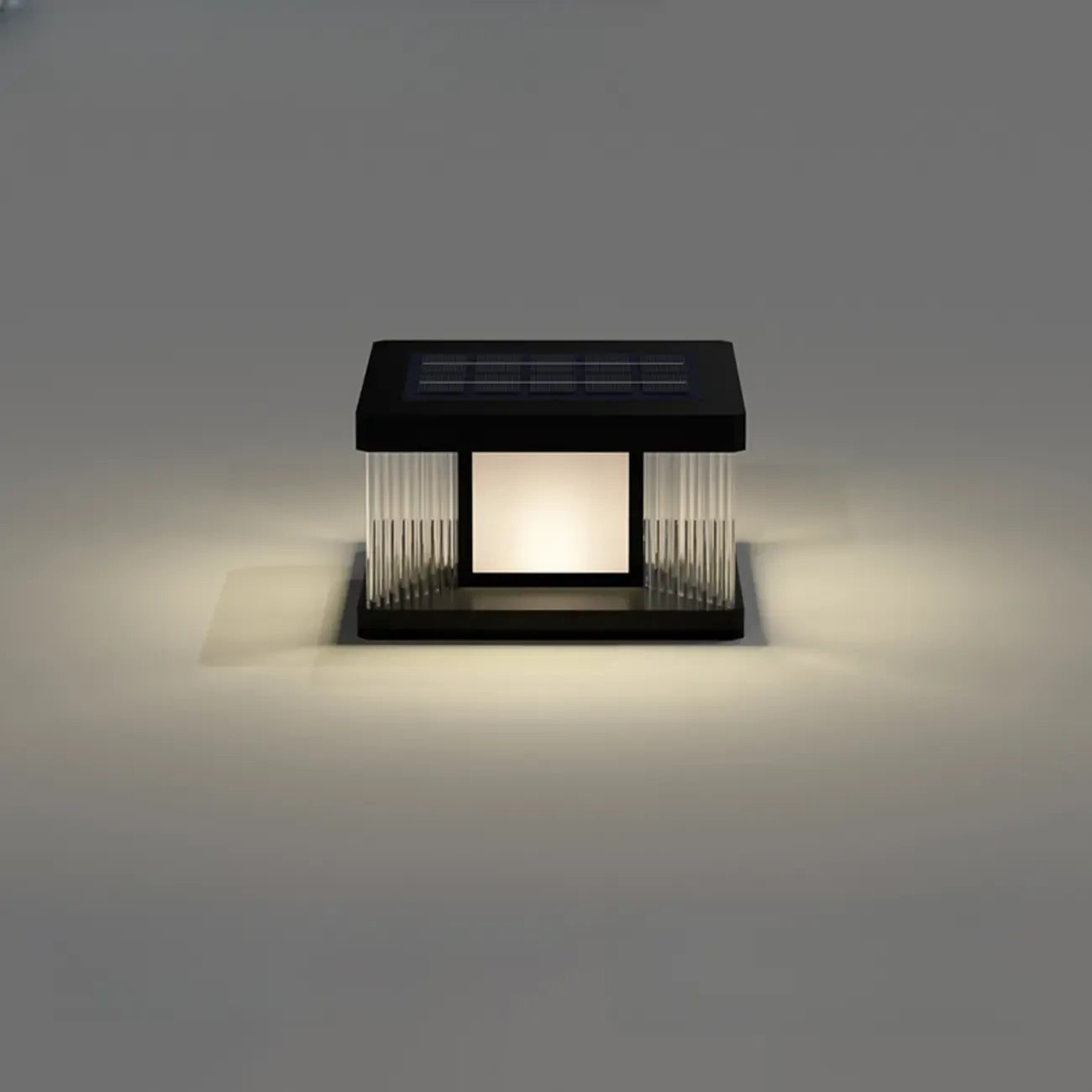 Lampadaires solaires d'extérieur rectangulaires noirs modernes