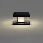 Lampadaires solaires d'extérieur rectangulaires noirs modernes