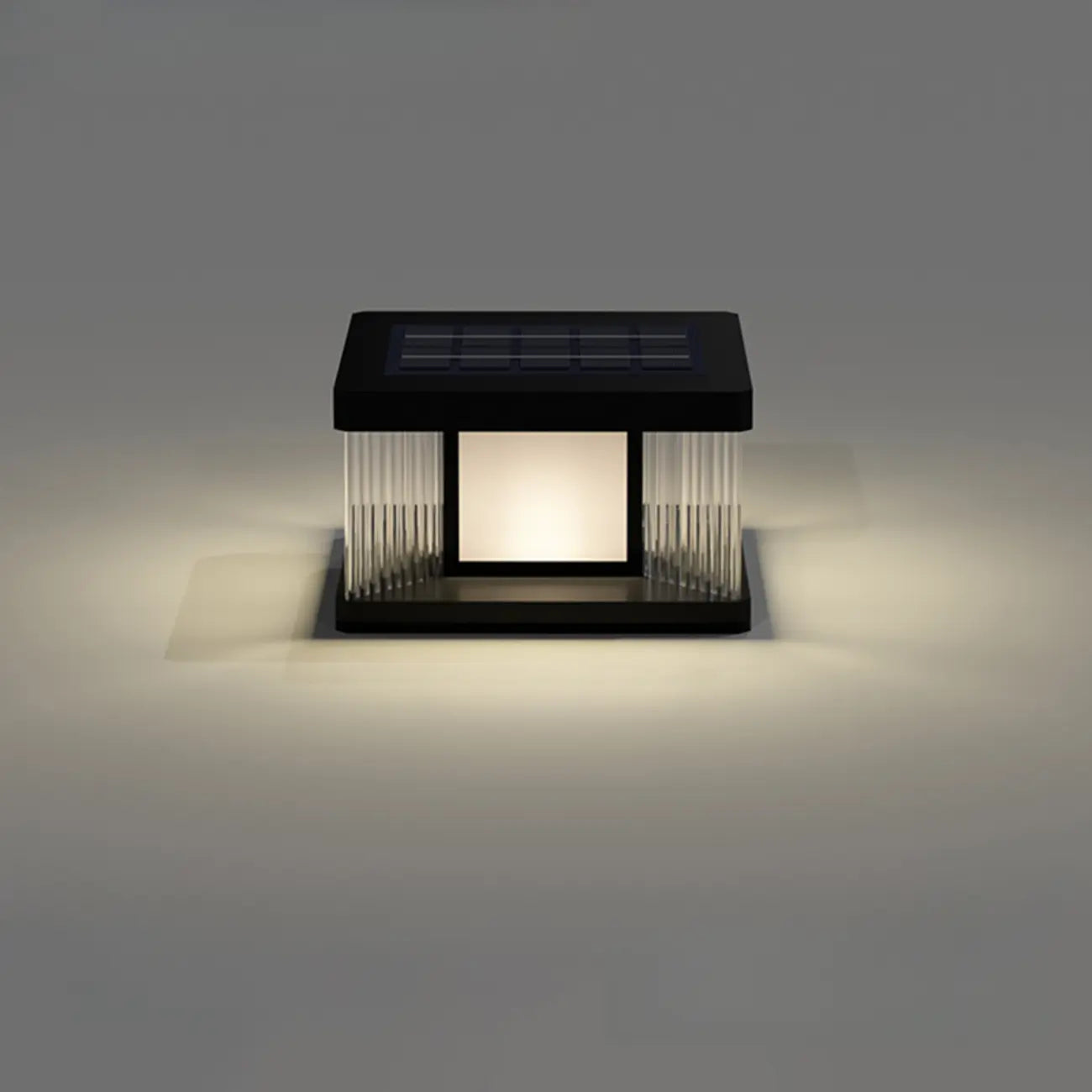 Lampadaires solaires d'extérieur rectangulaires noirs modernes