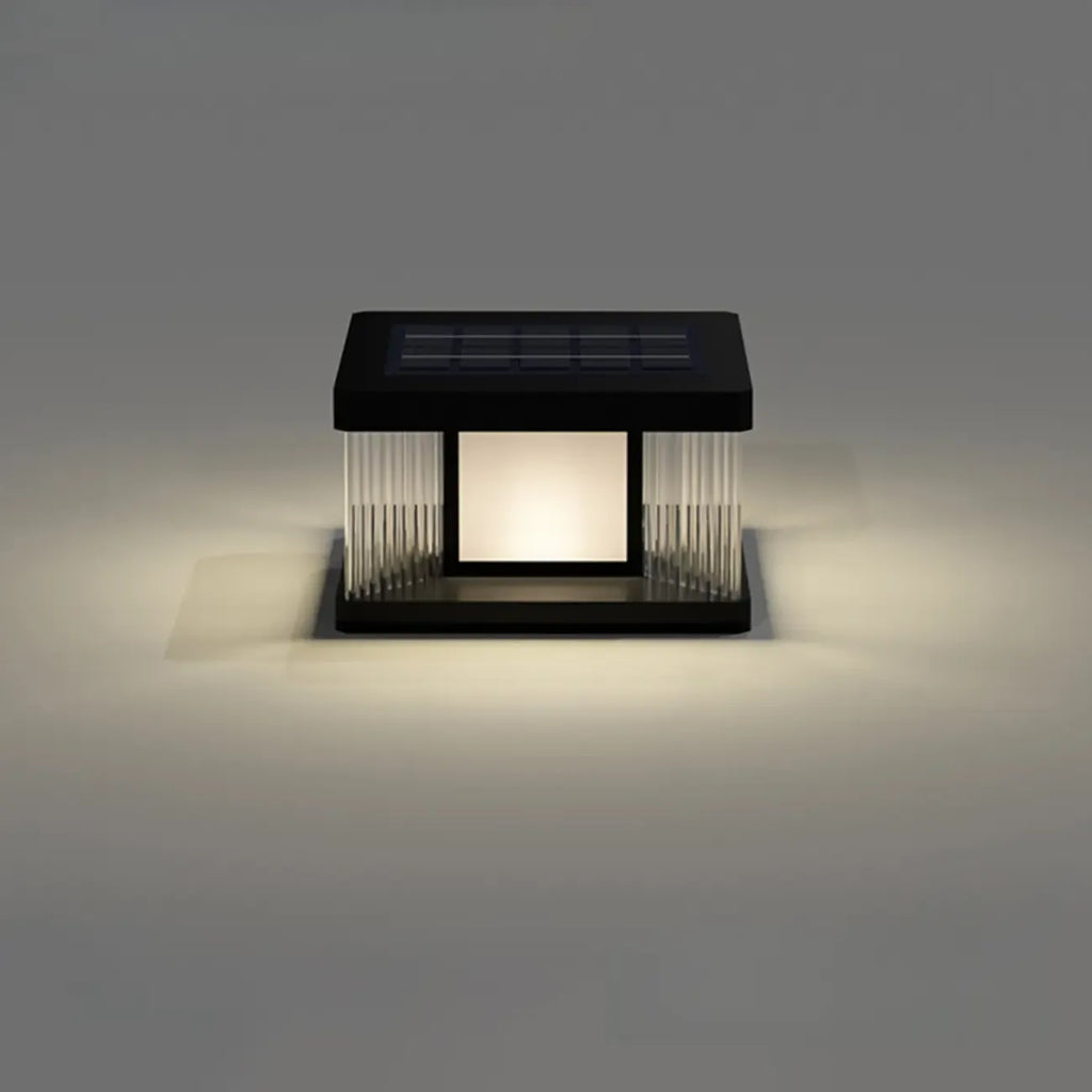 Lampadaires solaires d'extérieur rectangulaires noirs modernes
