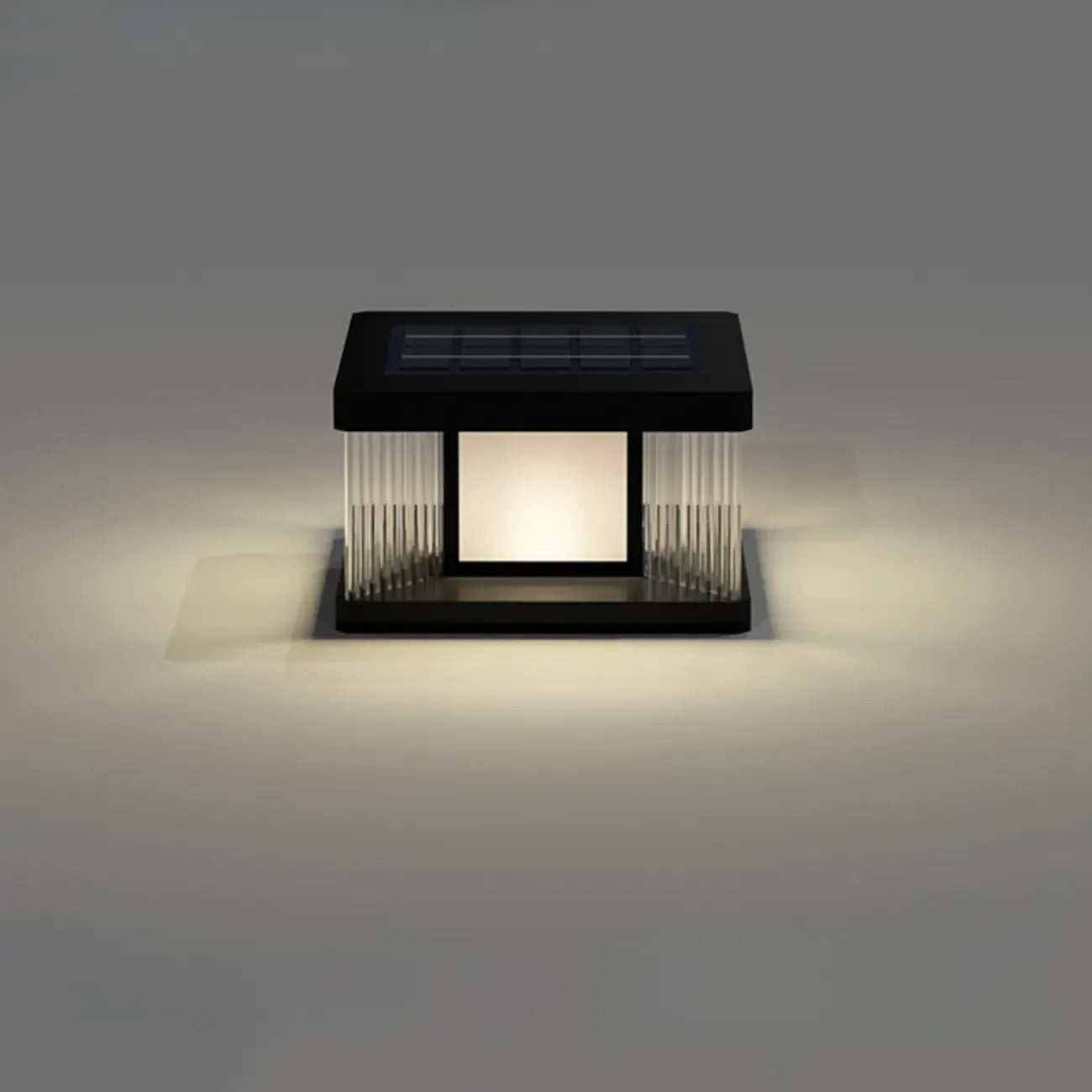 Lampadaires solaires d'extérieur rectangulaires noirs modernes