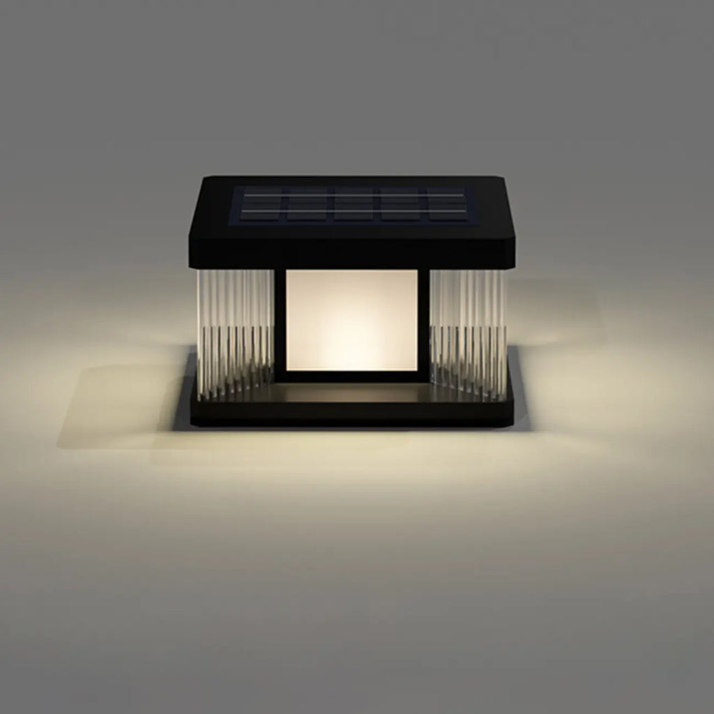Lampadaires solaires d'extérieur rectangulaires noirs modernes
