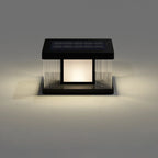 Lampadaires solaires d'extérieur rectangulaires noirs modernes