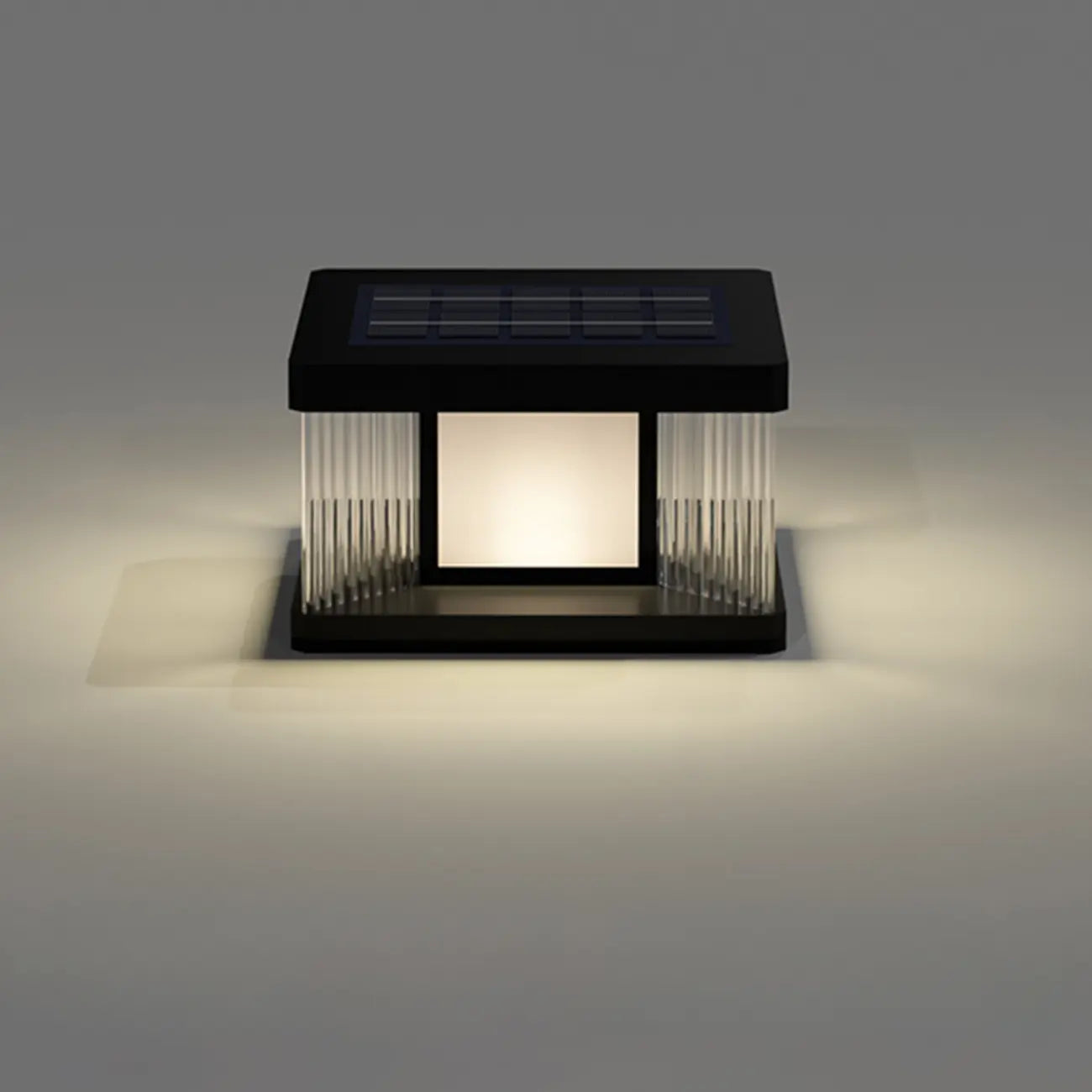 Lampadaires solaires d'extérieur rectangulaires noirs modernes