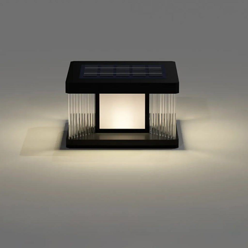 Lampadaires solaires d'extérieur rectangulaires noirs modernes