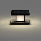 Lampadaires solaires d'extérieur rectangulaires noirs modernes