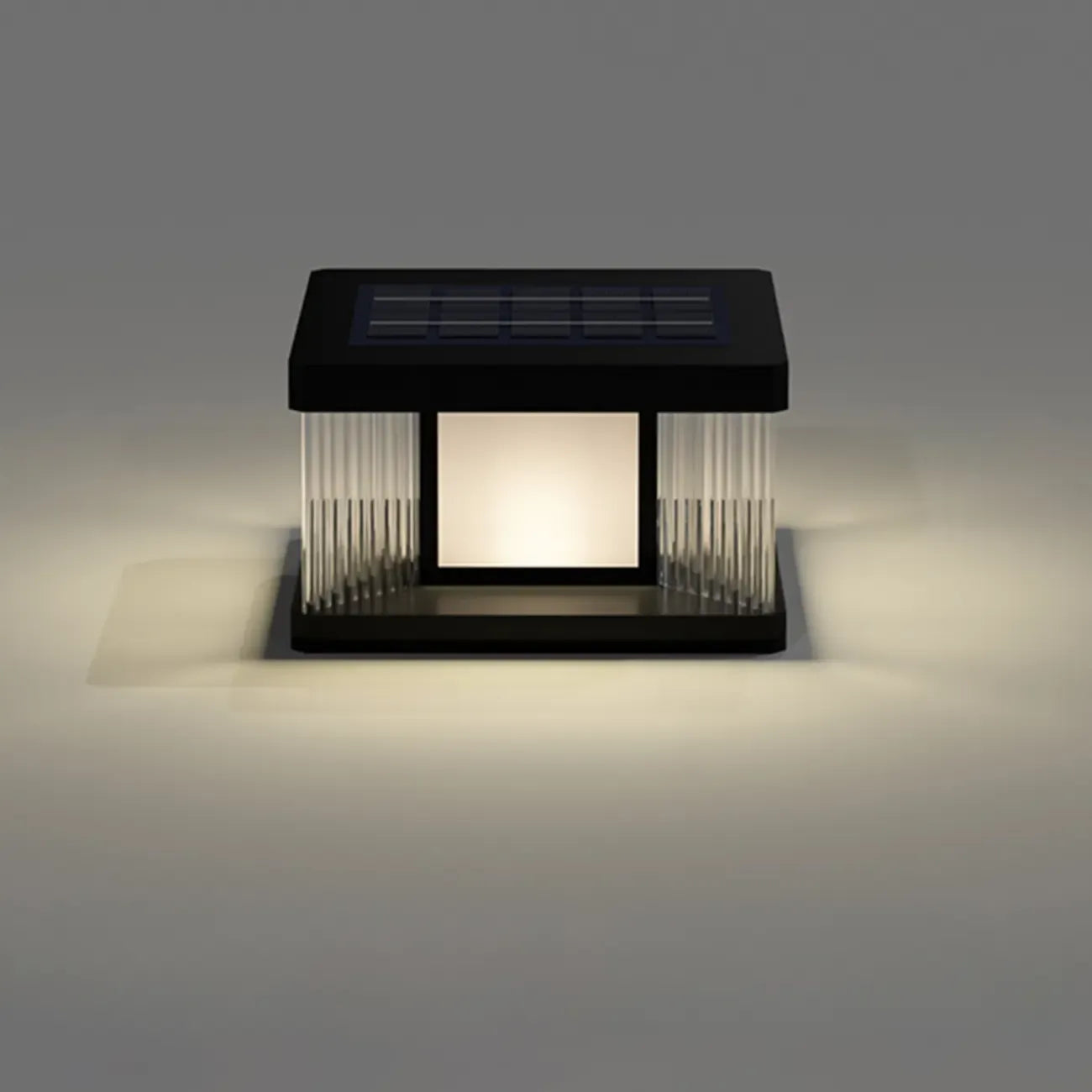 Lampadaires solaires d'extérieur rectangulaires noirs modernes