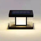 Lampadaires solaires d'extérieur rectangulaires noirs modernes