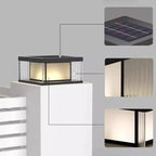 Lampadaires solaires d'extérieur rectangulaires noirs modernes