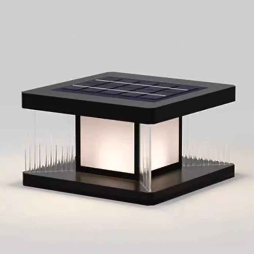 Lampadaires solaires d'extérieur rectangulaires noirs modernes