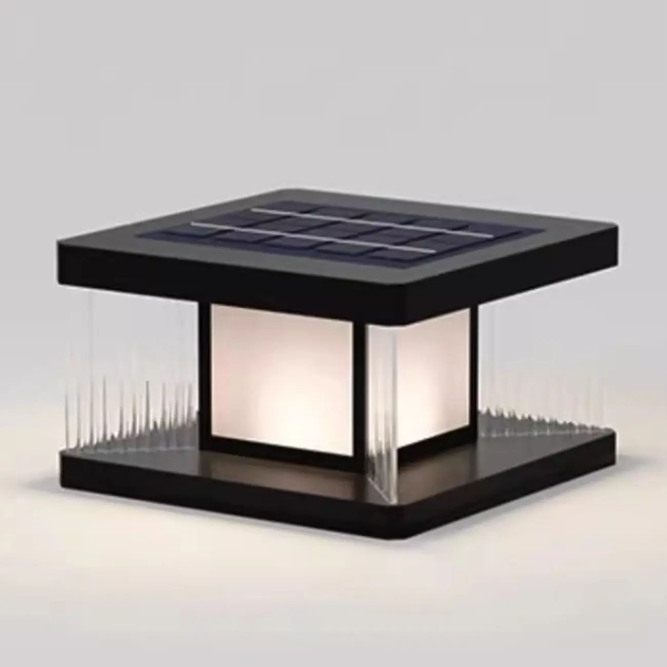 Lampadaires solaires d'extérieur rectangulaires noirs modernes