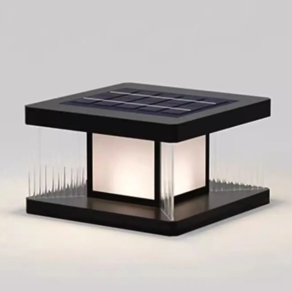 Lampadaires solaires d'extérieur rectangulaires noirs modernes