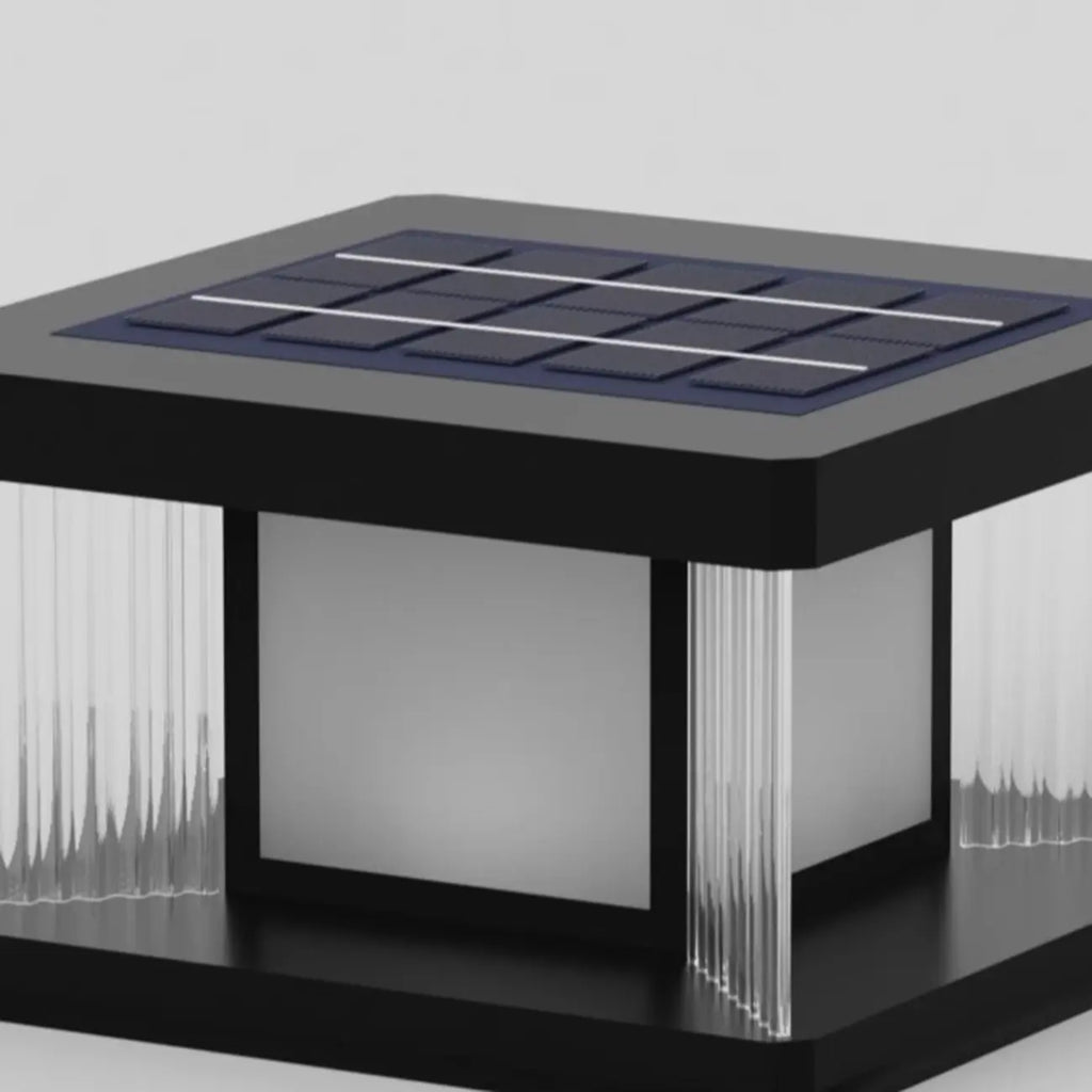Lampadaires solaires d'extérieur rectangulaires noirs modernes