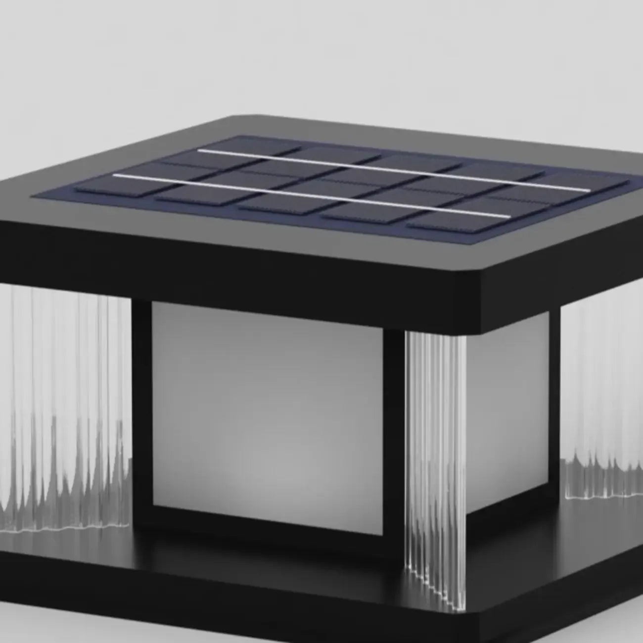 Lampadaires solaires d'extérieur rectangulaires noirs modernes