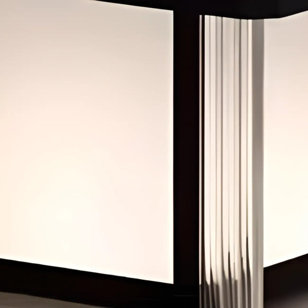 Lampadaires solaires d'extérieur rectangulaires noirs modernes