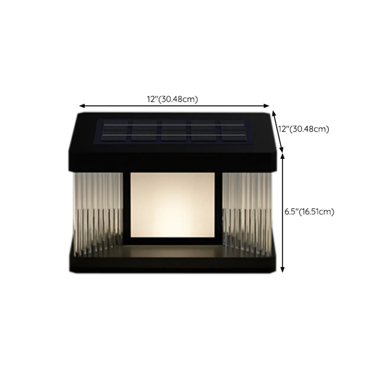 Lampadaires solaires d'extérieur rectangulaires noirs modernes