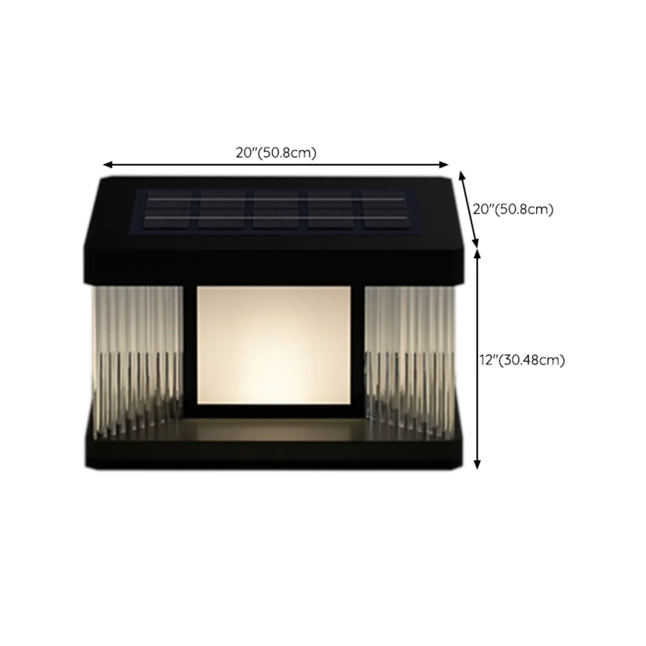 Lampadaires solaires d'extérieur rectangulaires noirs modernes