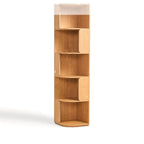 Bibliothèque d'angle moderne en bois naturel à 5 ​​niveaux, de taille moyenne