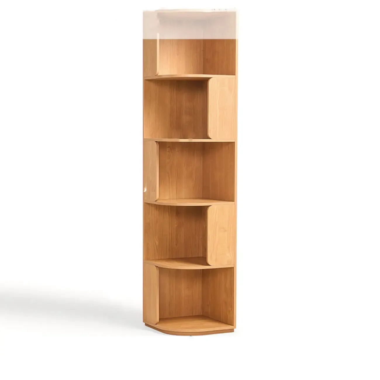 Bibliothèque d'angle moderne en bois naturel à 5 ​​niveaux, de taille moyenne