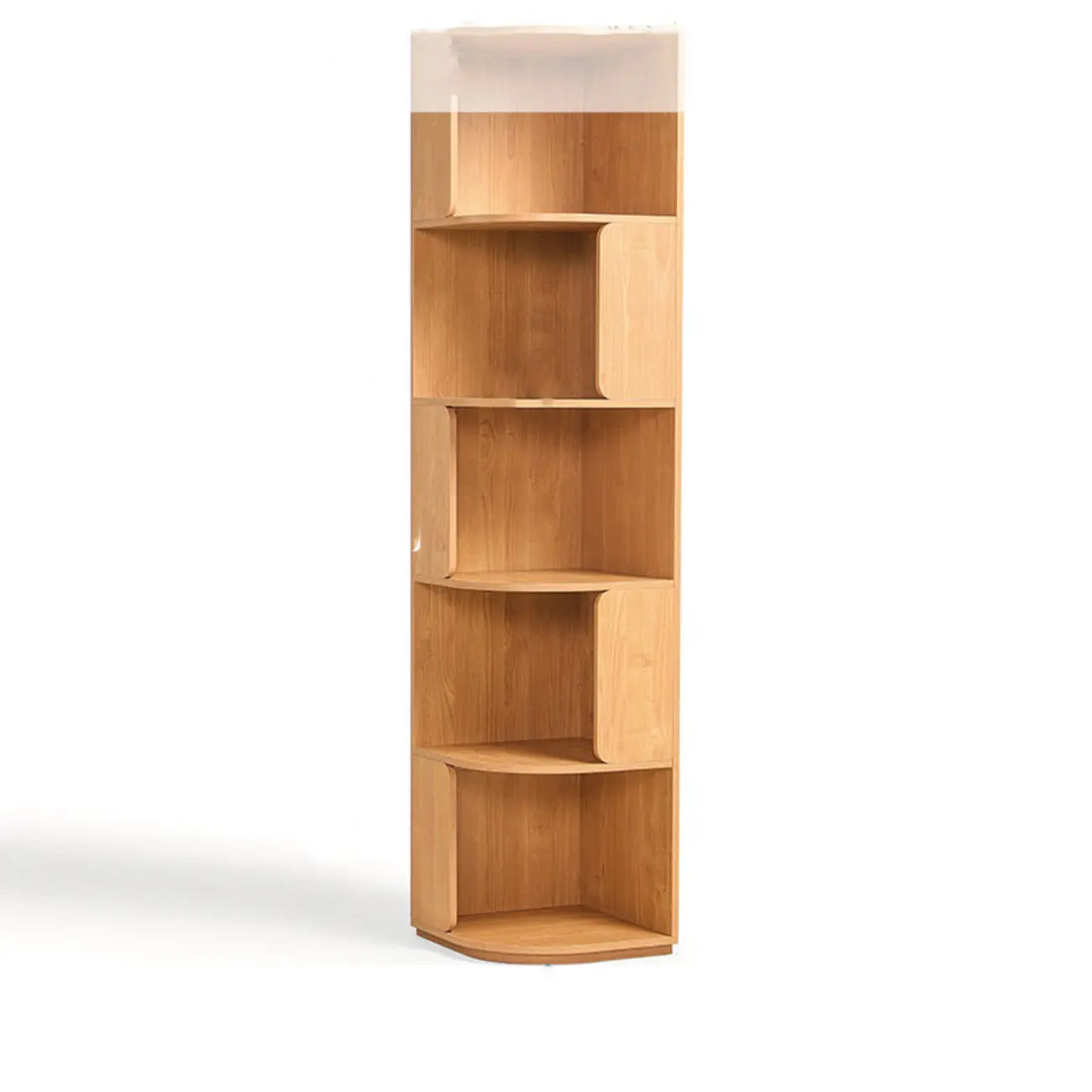 Bibliothèque d'angle moderne en bois naturel à 5 ​​niveaux, de taille moyenne