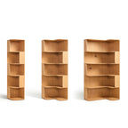 Bibliothèque d'angle moderne en bois naturel à 5 ​​niveaux, de taille moyenne