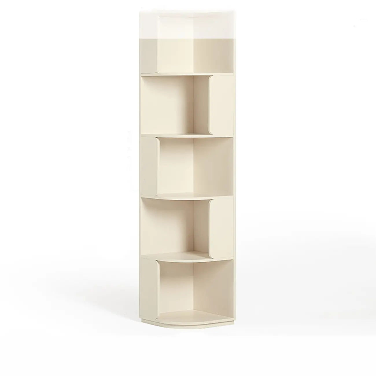 Bibliothèque d'angle moderne en bois naturel à 5 ​​niveaux, de taille moyenne